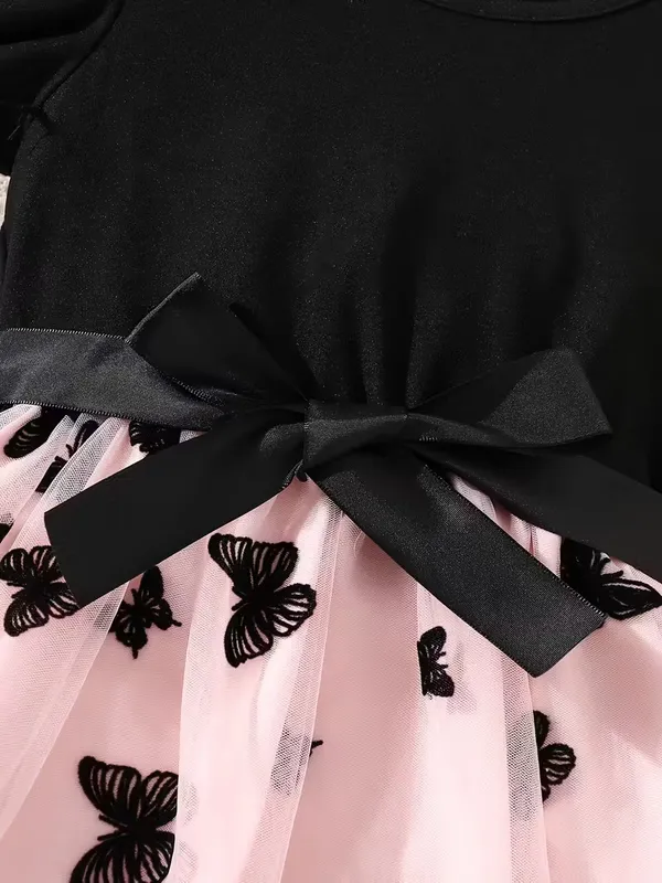 Butterfly_Embroidery_Party_Dress_For_Girls_-_Black_Ruffle_Top_&_Pink_Tulle_Skirt_With_Satin_Bow