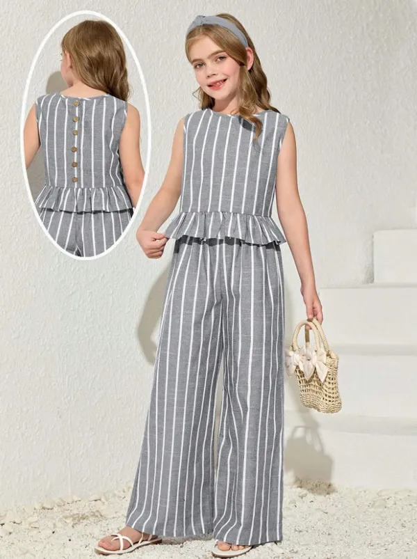 Charcoal_Grey_Striped_Peplum_Jumpsuit_For_Girls