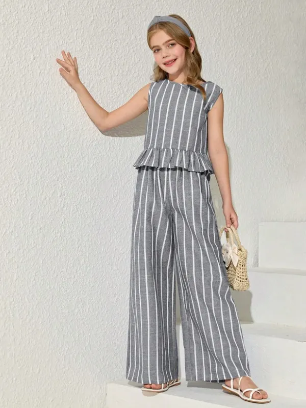 Charcoal_Grey_Striped_Peplum_Jumpsuit_For_Girls