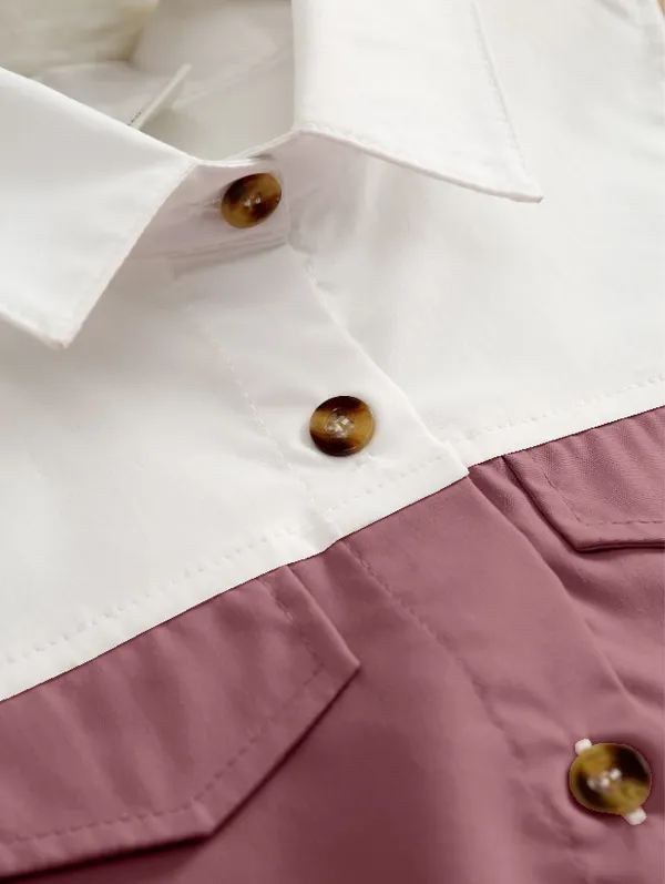 Dusty_Pink'_Sleeveless_And_White_Shirt_Dress_With_Bow_Belt