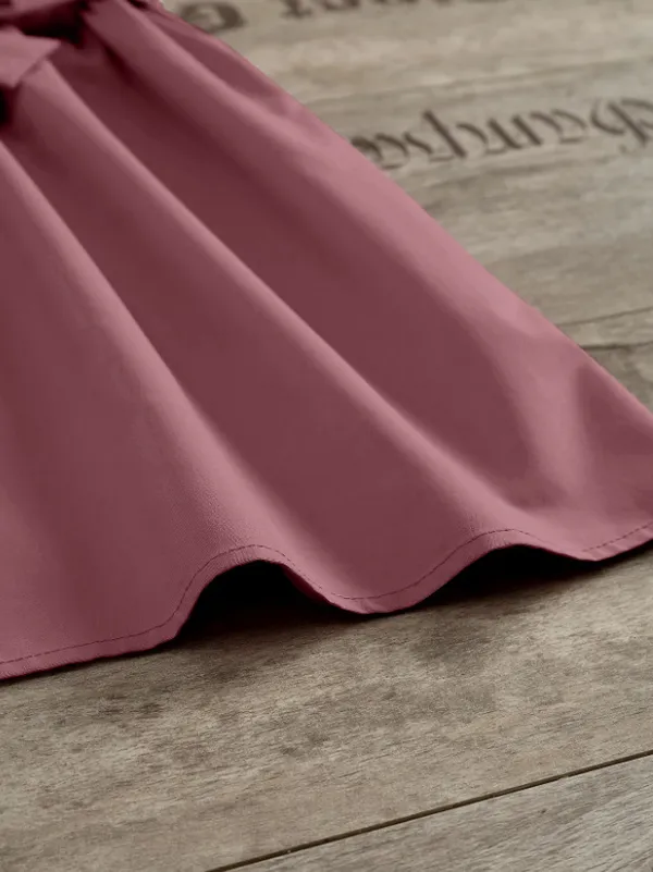 Dusty_Pink'_Sleeveless_And_White_Shirt_Dress_With_Bow_Belt