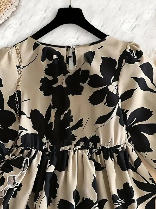 Elegant_Floral_Print_Rayon_Frock_For_Girls