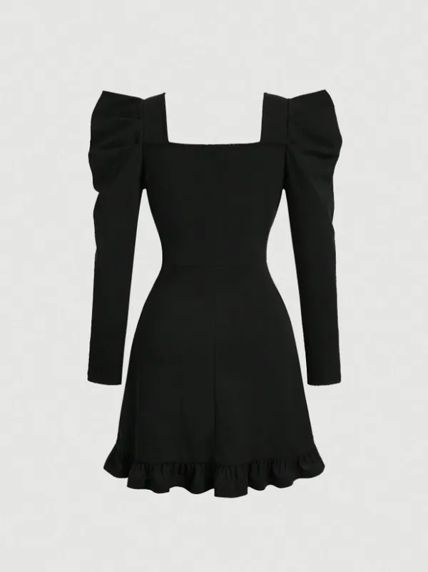 Elegant_Black_Bow_Dress_For_Girls_-_Long_Sleeve_With_Ruffle_Hem