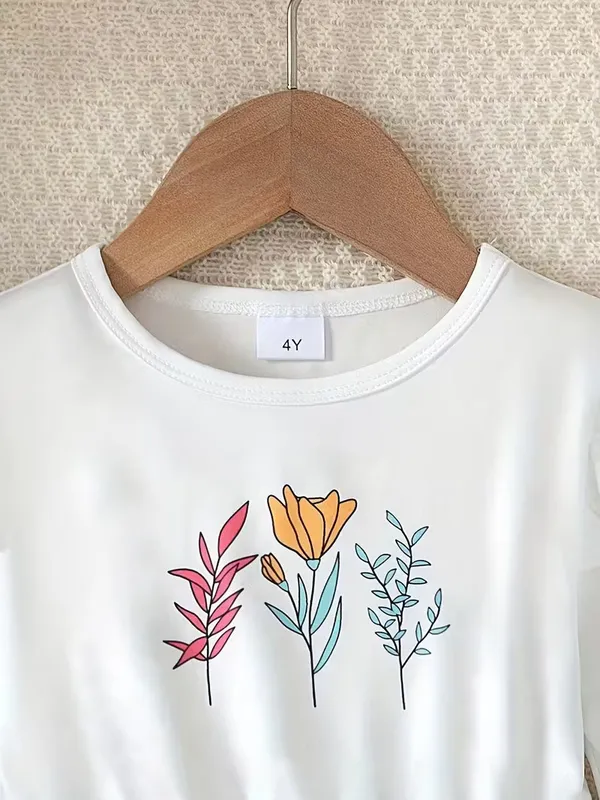 Floral_Garden_Print_Long_Sleeve_Dress_For_Girls