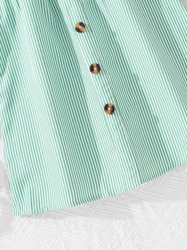 Fresh_Mint_Green_Striped_Button-Down_Dress_With_Ruffle_Cap_Sleeves