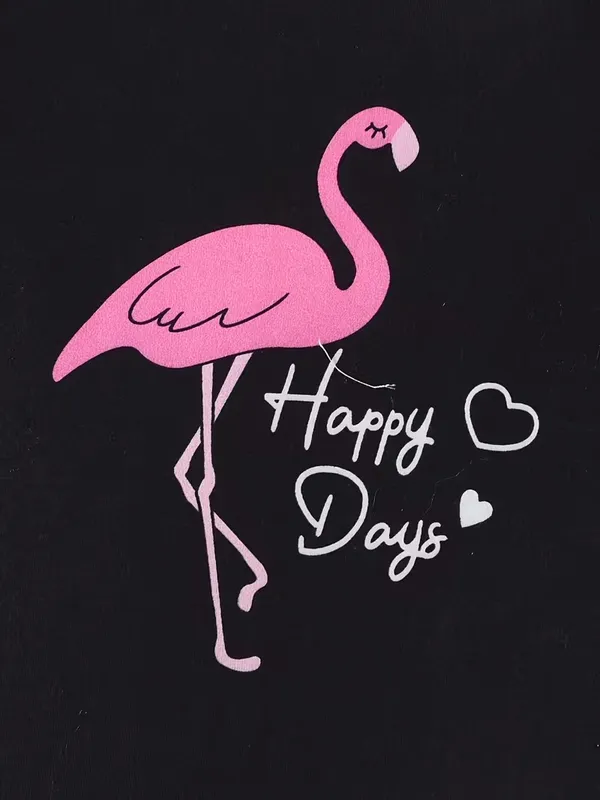 Girls_Black_Flamingo_Print_Nightwear_Set_|_Short_Sleeve_Top_&_Pink_Pajama_Kids_Night_Suit