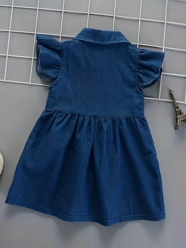 Girls_Denim_Shirt_Collar_A-Line_Frock_|_Dark_Blue_Button_Front_Sleeveless_Party_&_Casual_Dress