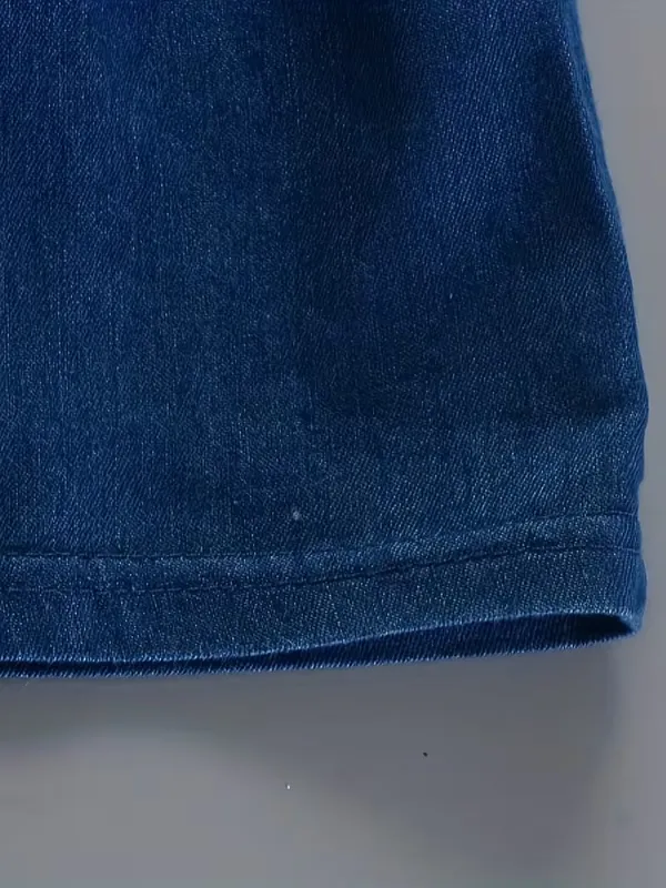 Girls_Denim_Shirt_Collar_A-Line_Frock_|_Dark_Blue_Button_Front_Sleeveless_Party_&_Casual_Dress