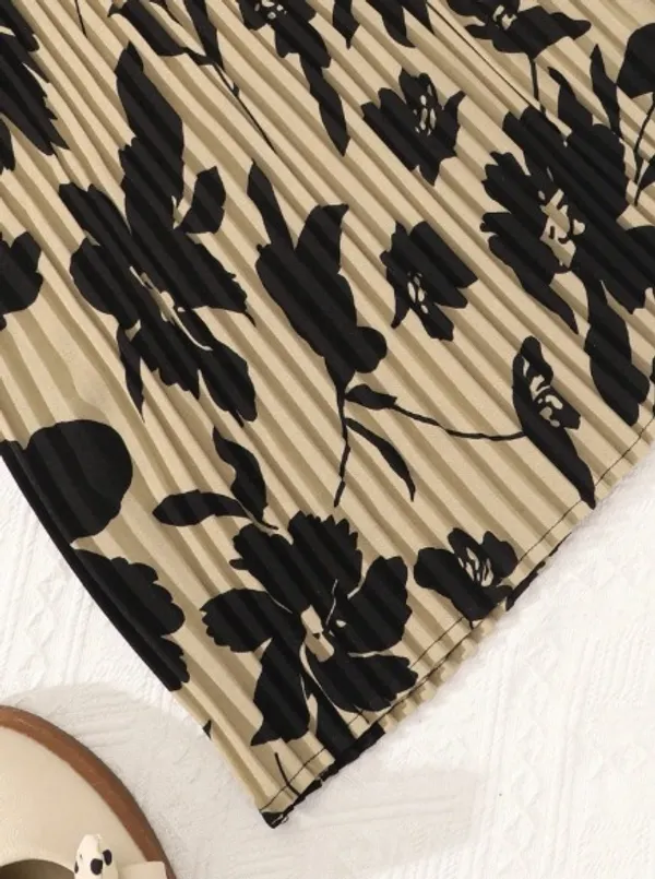 Girls_Elegant_Pleated_Floral_Midi_Frock_-_Black_Top_With_Printed_Skirt_|_Premium_Party_&_Casual_Wear