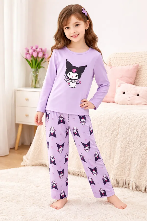 Girls_Lavender_Cartoon_Print_Nightwear_Set_|_Full_Sleeve_Top_&_Pajama_Kids_Night_Suit