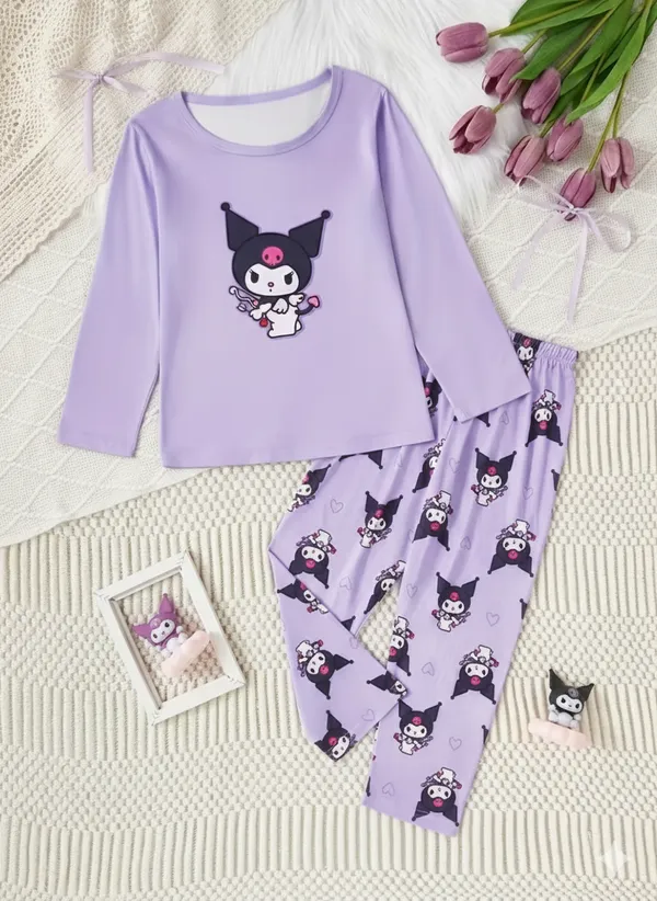 Girls_Lavender_Cartoon_Print_Nightwear_Set_|_Full_Sleeve_Top_&_Pajama_Kids_Night_Suit