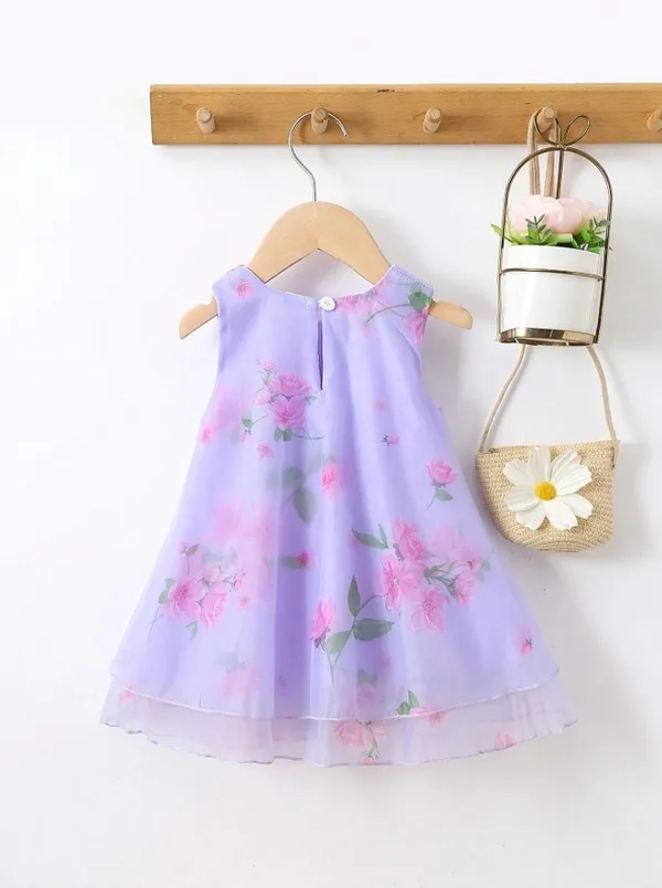 Girls_Lavender_Floral_Print_A-Line_Fit_&_Flare_Dress