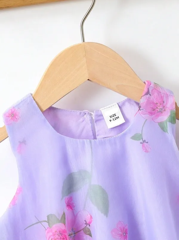 Girls_Lavender_Floral_Print_A-Line_Fit_&_Flare_Dress