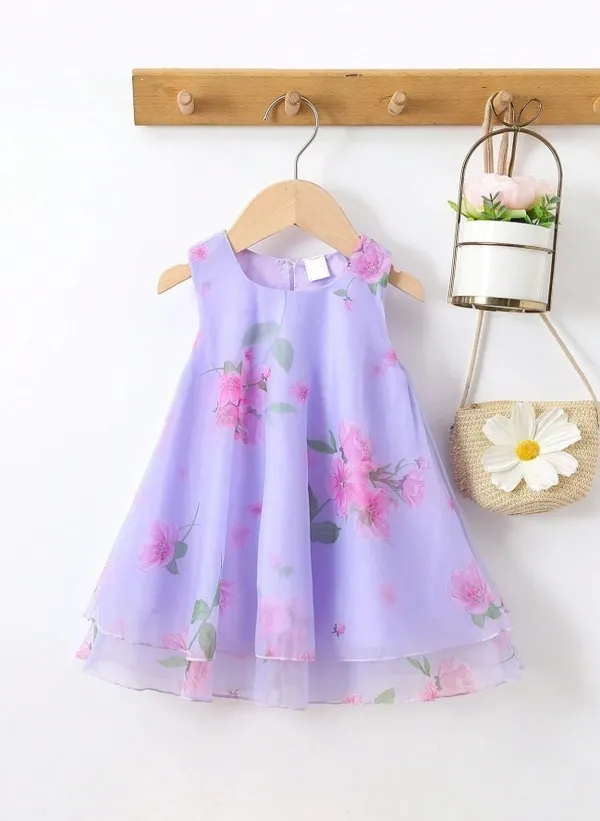 Girls_Lavender_Floral_Print_A-Line_Fit_&_Flare_Dress
