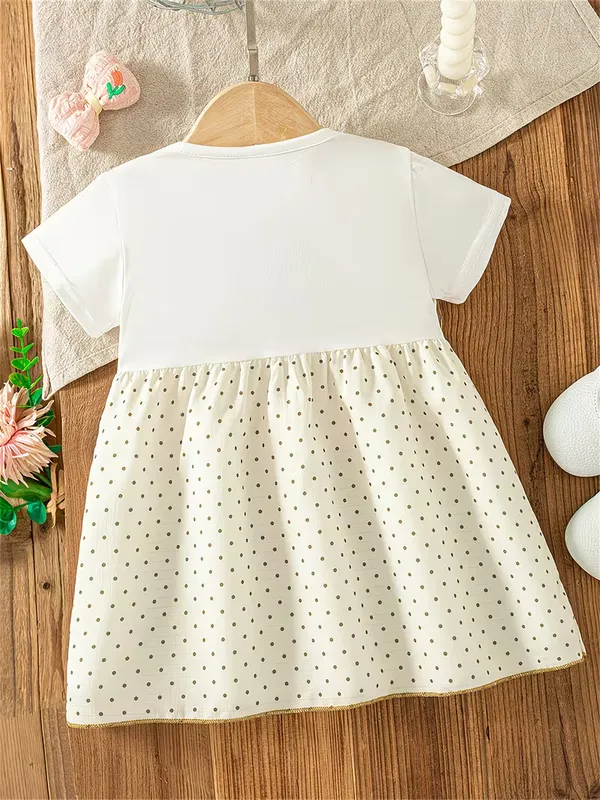 Girls_Rayon_White_Polka_Dot_Layered_Frock_with_Olive_Green_Bow_|_Soft_Party_Wear_Dress_for_Baby_Girls