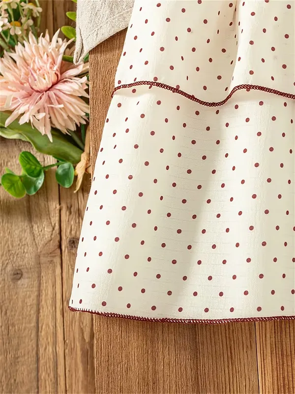 Girls_Rayon_White_&_Maroon_Polka_Dot_Layered_Frock_with_Maroon_Bow