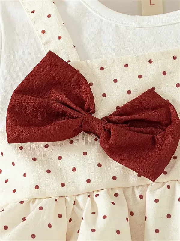 Girls_Rayon_White_&_Maroon_Polka_Dot_Layered_Frock_with_Maroon_Bow