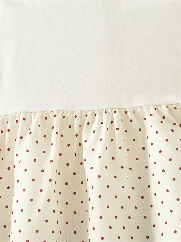 Girls_Rayon_White_&_Maroon_Polka_Dot_Layered_Frock_with_Maroon_Bow