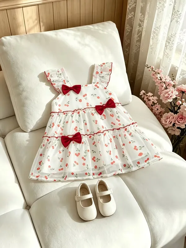 Girls_Satin_Tissue_White_Cherry_Print_Layered_Party_Frock_with_Red_Bow_|_Premium_Baby_Girl_Dress