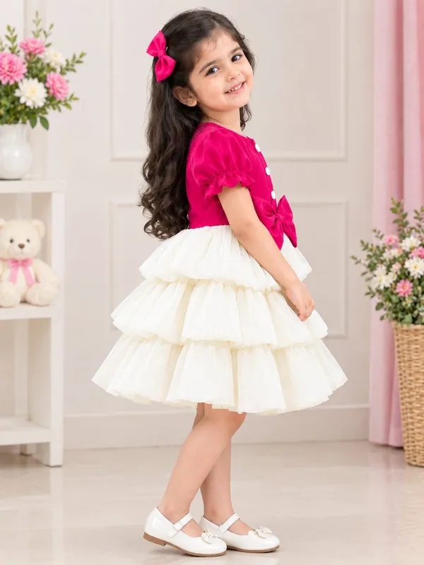 Girls_Valentino_&_Satin_Chiffon_Pink_Layered_Party_Frock_|_Premium_White_Tier_Dress_with_Big_Bow