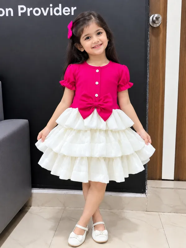 Girls_Valentino_&_Satin_Chiffon_Pink_Layered_Party_Frock_|_Premium_White_Tier_Dress_with_Big_Bow