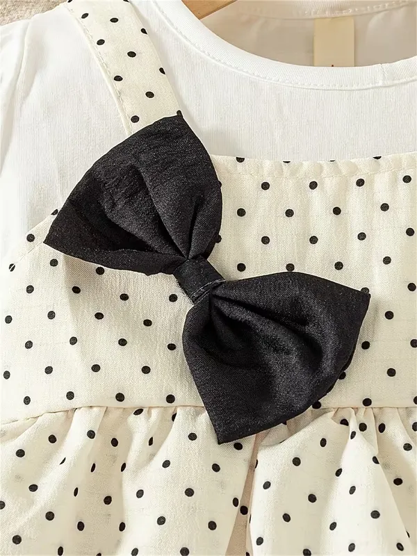 Girls_White_Polka_Dot_Layered_Frock_with_Black_Bow