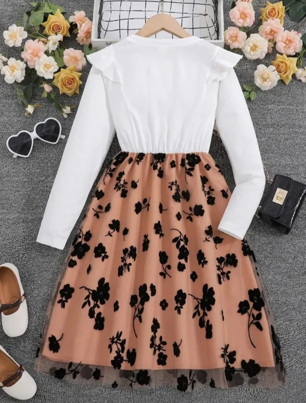 Girls_White_&_Peach_Heart_Print_Party_Wear_Frock_with_Floral_Net_Skirt