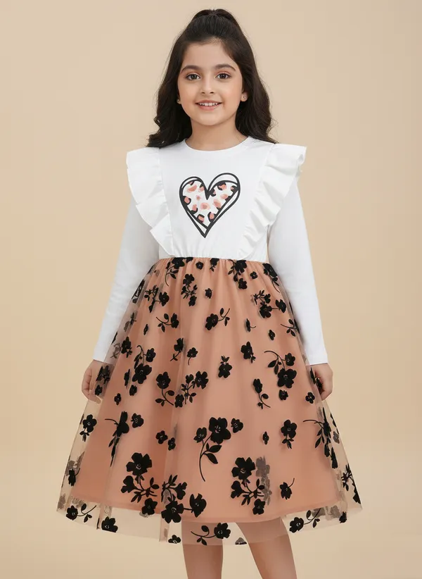 Girls_White_&_Peach_Heart_Print_Party_Wear_Frock_with_Floral_Net_Skirt