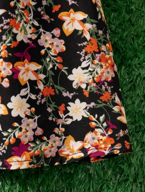 Girls'_Floral_Puff_Sleeve_Dress_-_Black_&_Multicolor