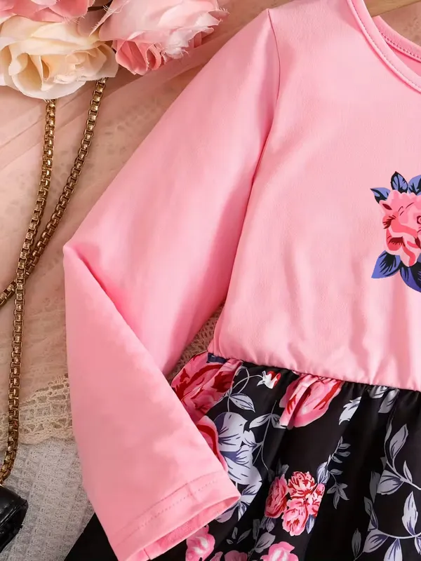 Girls-_Long_Sleeve_Floral_Print_Dress
