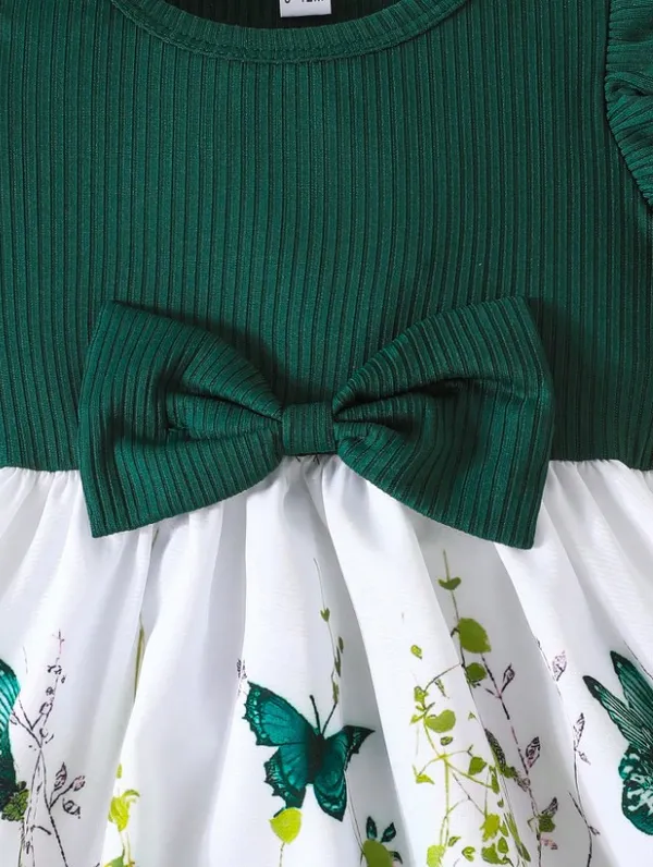 Infant_Girls_Summer_Cap_Sleeve_Patchwork_Printed_Dress