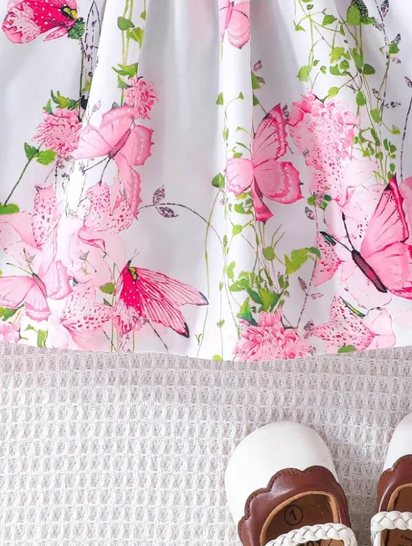 Infant_Girls_Summer_Cap_Sleeve_Patchwork_Printed_Dress