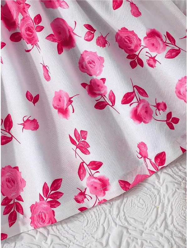 Light_Pink_Baby_Girl_Ruffled_Sleeve_Bow_Tie_Floral_Print_Casual_Dress