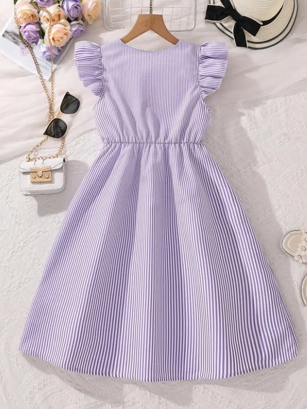 Lavender_Dreams_Striped_Button-Front_Dress_With_Ruffle_Sleeves