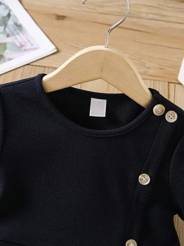 Navy_Blue_Button_Detail_Fit_&_Flare_Dress_For_Girls
