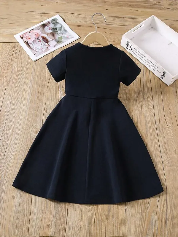 Navy_Blue_Button_Detail_Fit_&_Flare_Dress_For_Girls