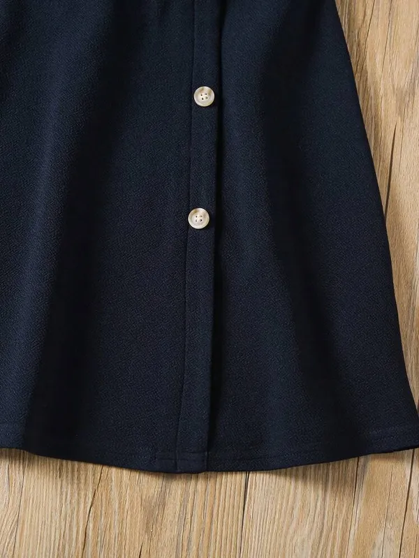 Navy_Blue_Button_Detail_Fit_&_Flare_Dress_For_Girls