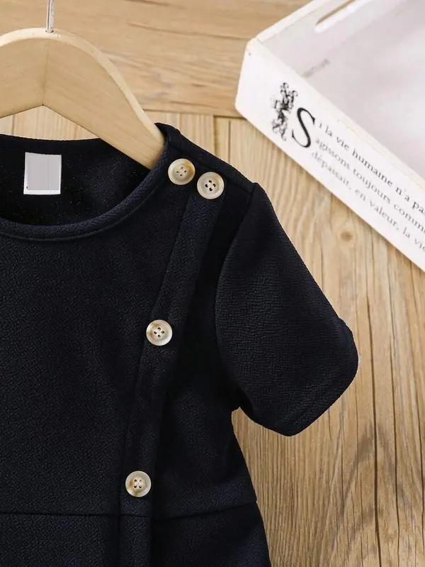 Navy_Blue_Button_Detail_Fit_&_Flare_Dress_For_Girls