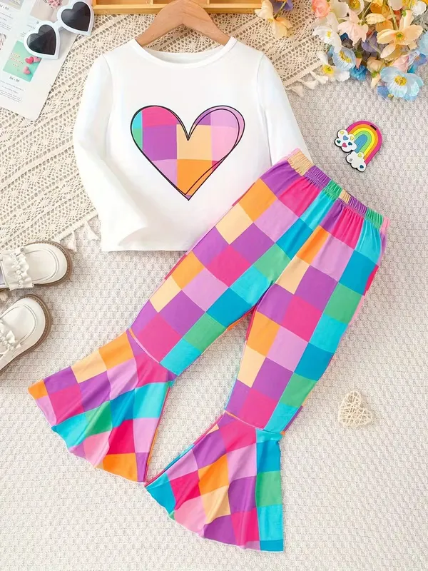 Rainbow_Heart_Patchwork_Top_And_Flared_Pants_Set_For_Girls