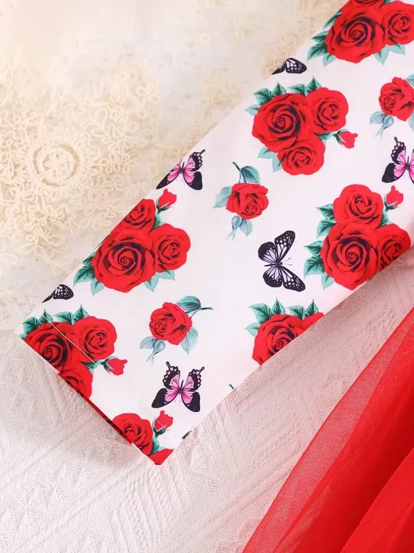 Red_Floral_Butterfly_Party_Dress_For_Girls