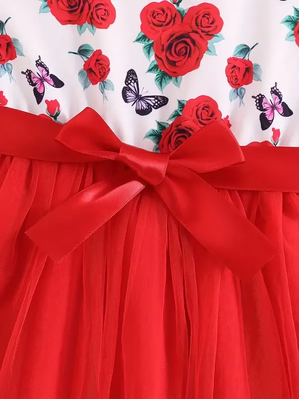 Red_Floral_Butterfly_Party_Dress_For_Girls