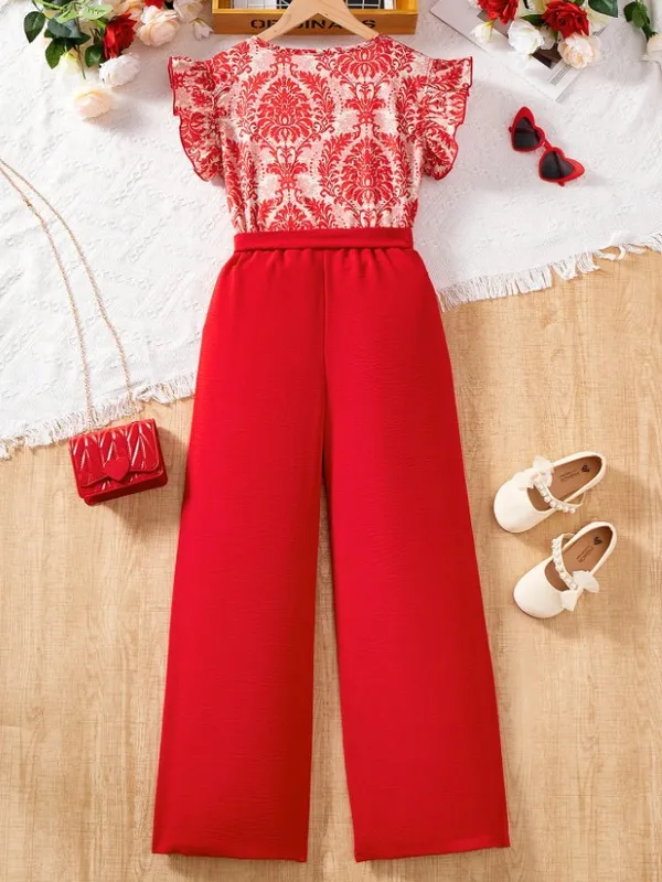 Royal_Elegance_Flutter_Sleeve_Top_&_High-Waist_Pant_Set_-_Graceful,_Classy_&_Effortlessly_Chic