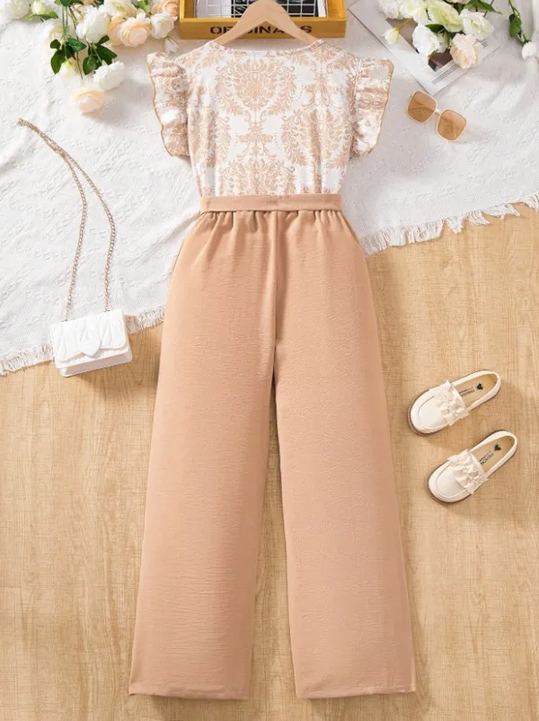 Royal_Elegance_Flutter_Sleeve_Top_&_High-Waist_Pant_Set_-_Graceful,_Classy_&_Effortlessly_Chic