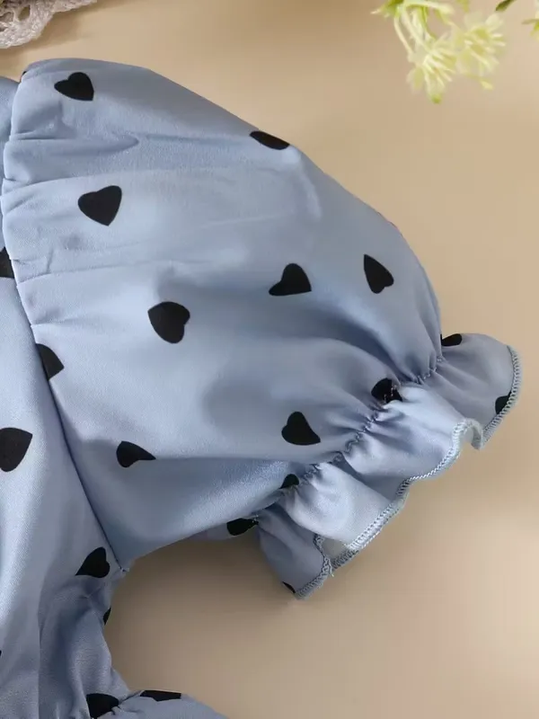 Stylish_Baby_Girl_Heart_Print_Frock_With_Bow_|_Cute_Puff_Sleeve_Dress_|_Party_Wear_Birthday_Dress_For_Kids_|_Soft_&_Comfortable_Summer_Outfit