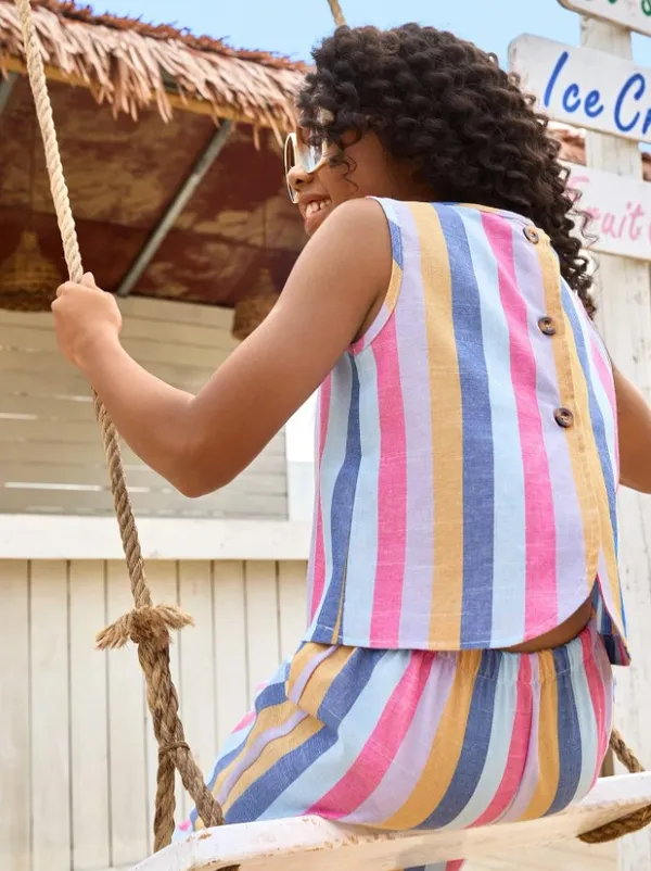 Vibrant_Multicolor_Striped_Sleeveless_Top_&_Wide-Leg_Pants_Set_For_Girls