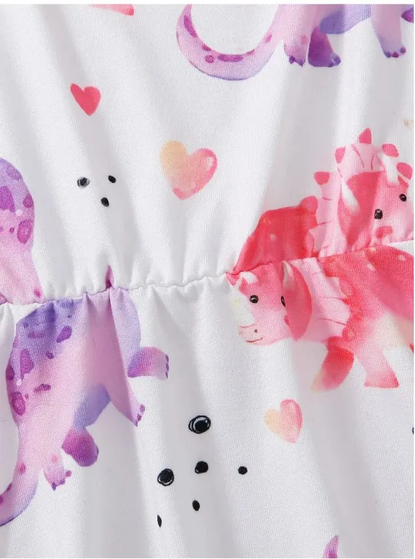 White__Baby_Girl_Strap_Sleeve_Bow_Tie_Strip_Print_Casual_Dress