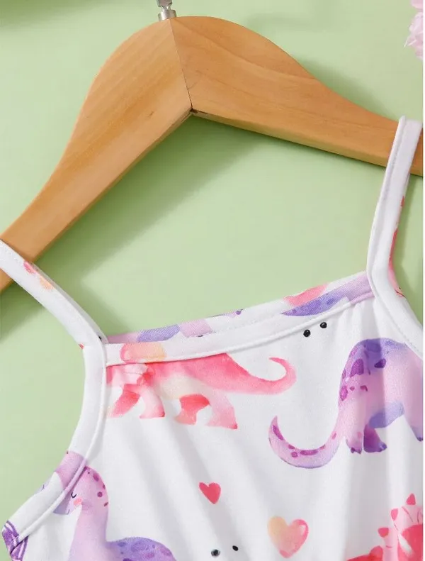 White__Baby_Girl_Strap_Sleeve_Bow_Tie_Strip_Print_Casual_Dress