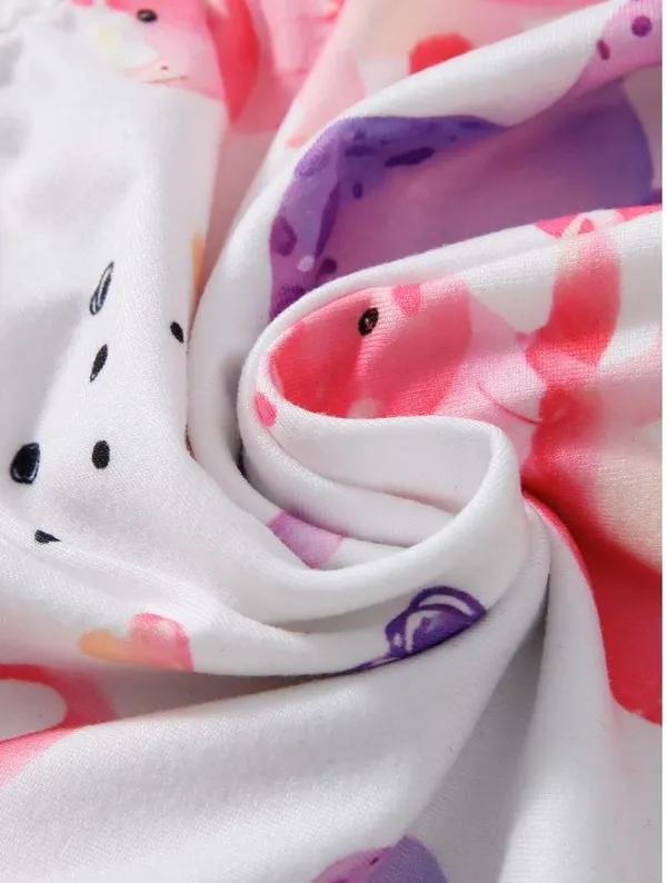 White__Baby_Girl_Strap_Sleeve_Bow_Tie_Strip_Print_Casual_Dress