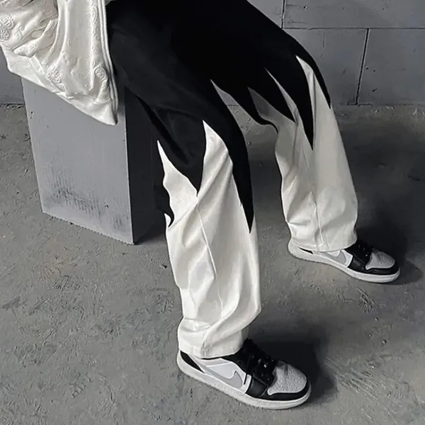 Black_&_White_Flame_Streetwear_Pants