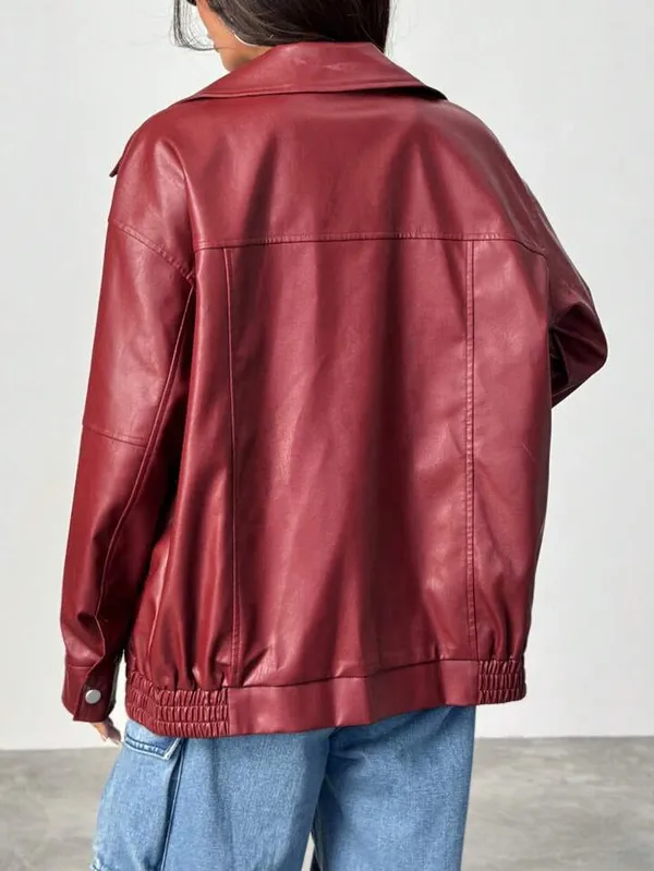 Brown_Unisex_Maroon_Faux_Leather_Oversized_Jacket
